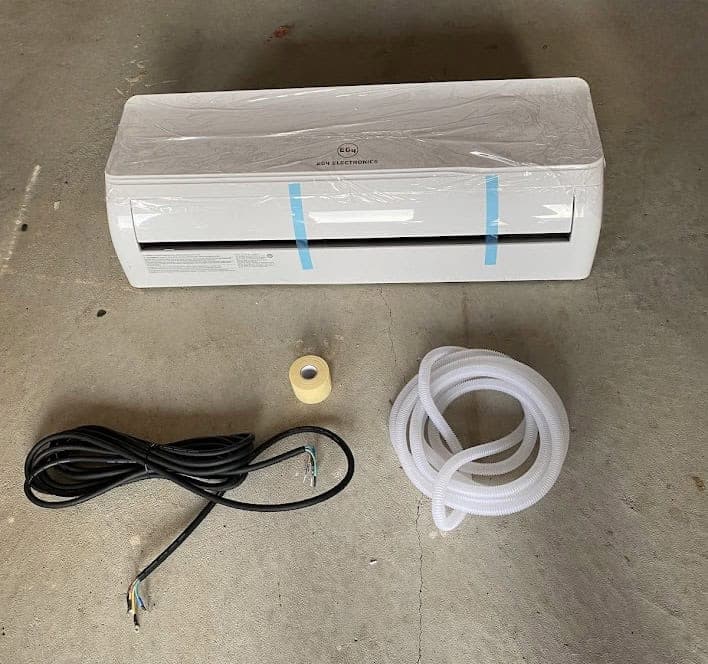Mini split indoor unit and line set ready to install