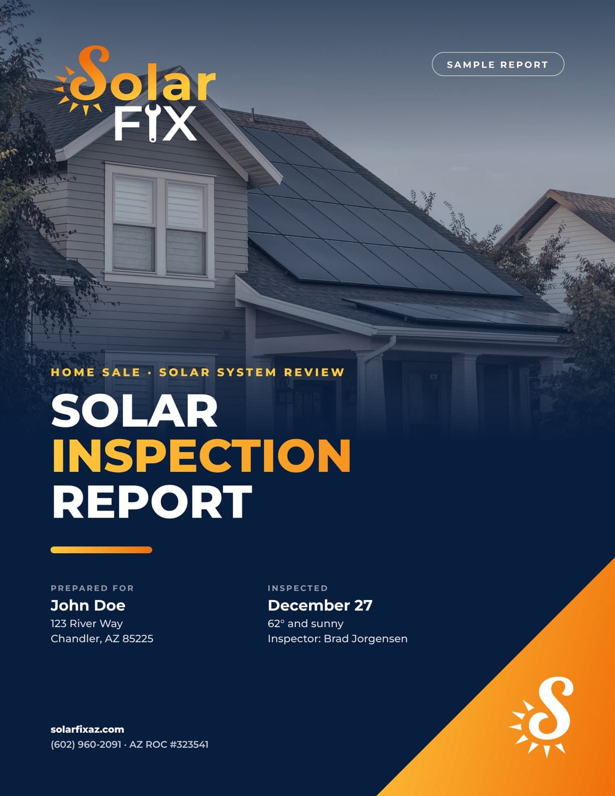 Sample report cover page
